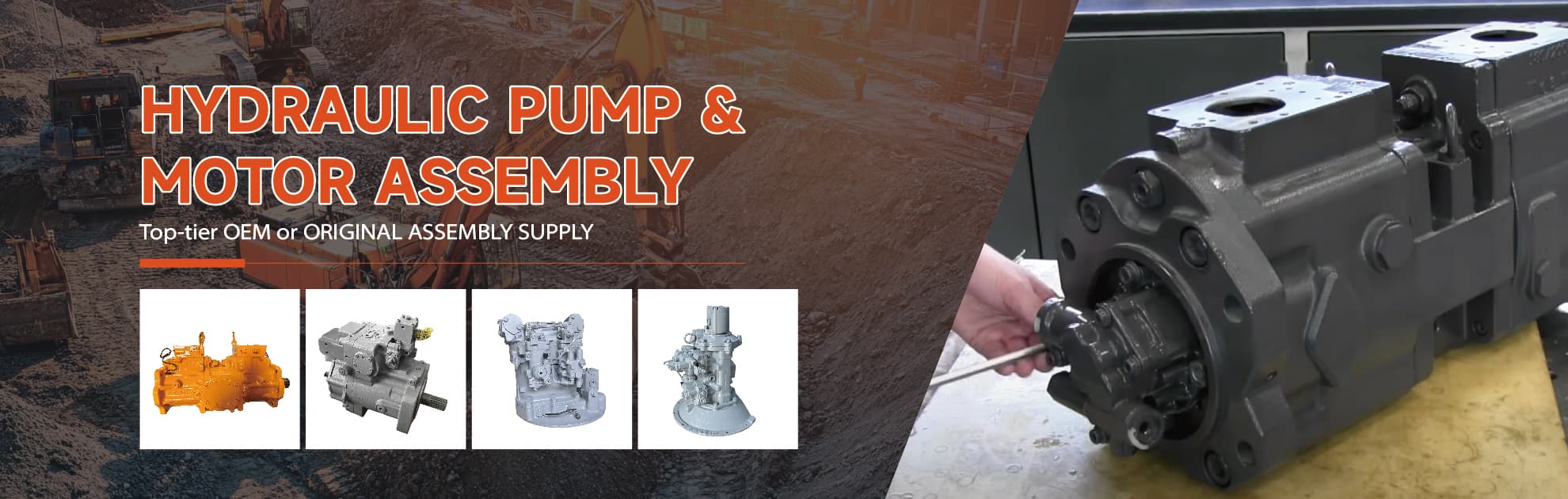 Pump Assembly for Komatsu, Caterpillar, Hitachi, Volvo Excavators